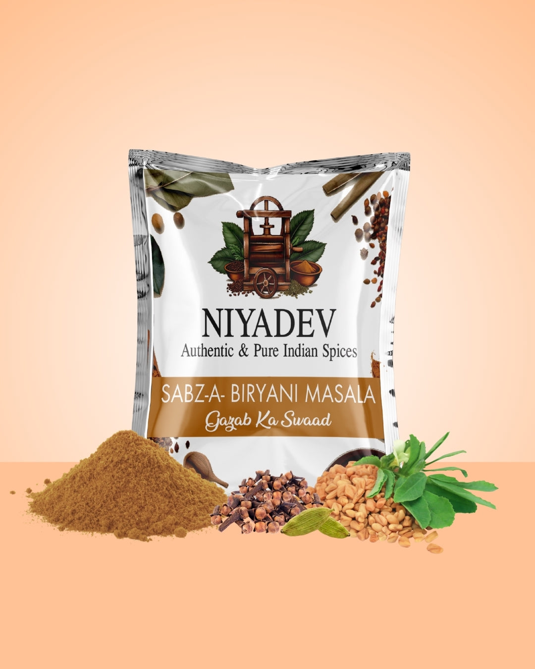 Niyadev pack of 9 Vegetarian Masala (10 gm each) Pouch